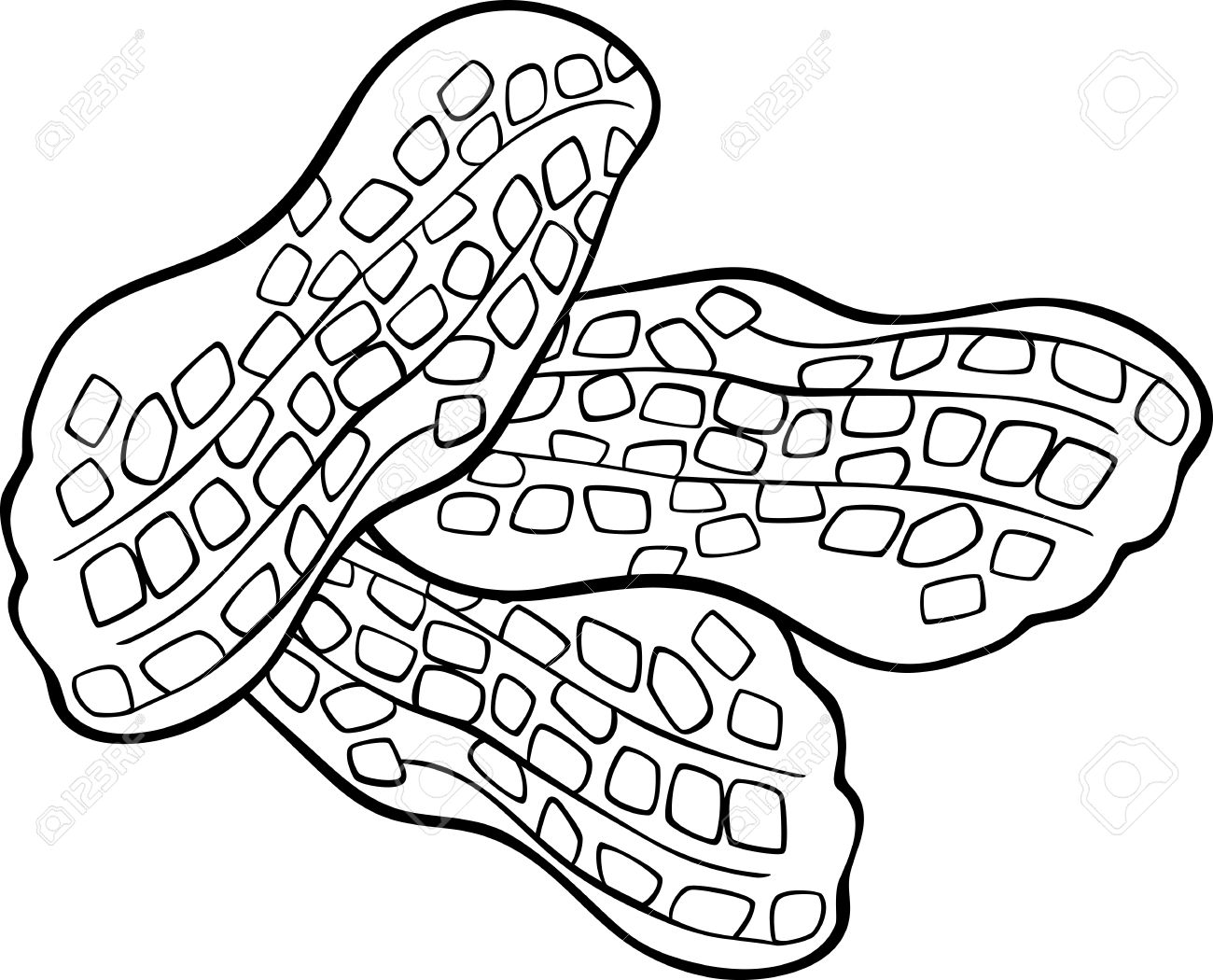 Black and white cartoon illustration of peanuts food objects for coloring book royalty free svg cliparts vectors and stock illustration image