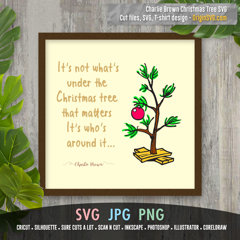 Charlie brown christmas tree svg cut files snoopy peanut