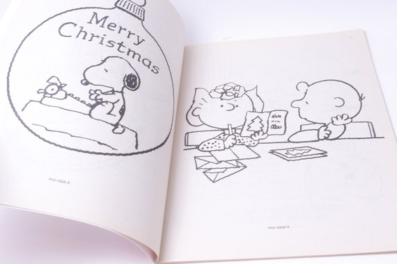 Peanuts christmas snoopy coloring book activity book softcover vintage picture book child reading nursery library