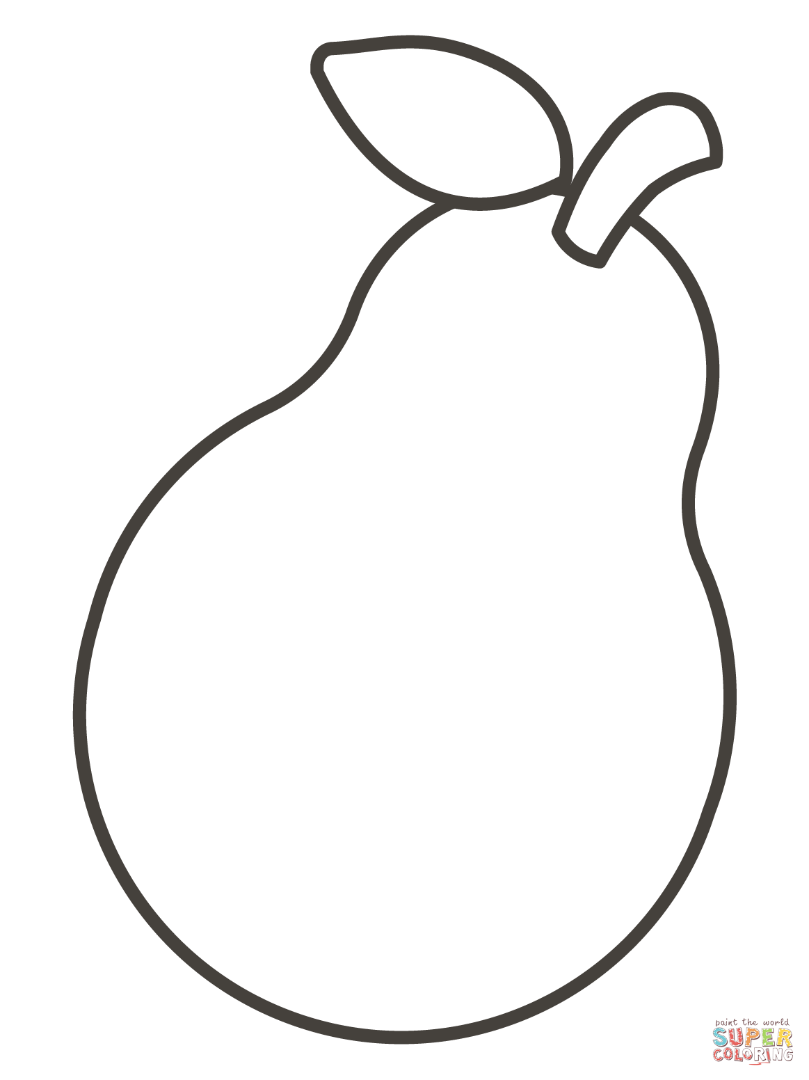 Pear coloring page free printable coloring pages