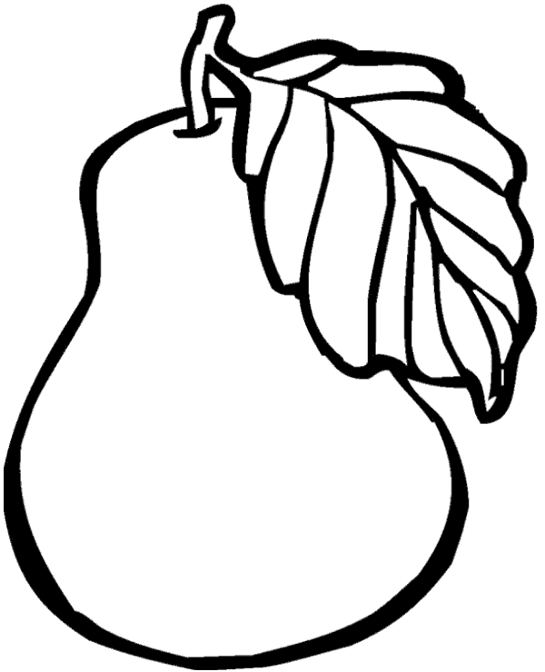 Print pear coloring sheet for kids