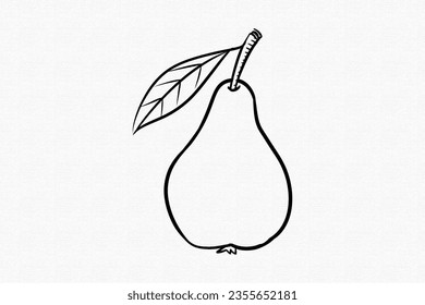 Pear outline illustration elements coloring pages stock illustration