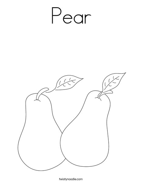 Pear coloring page
