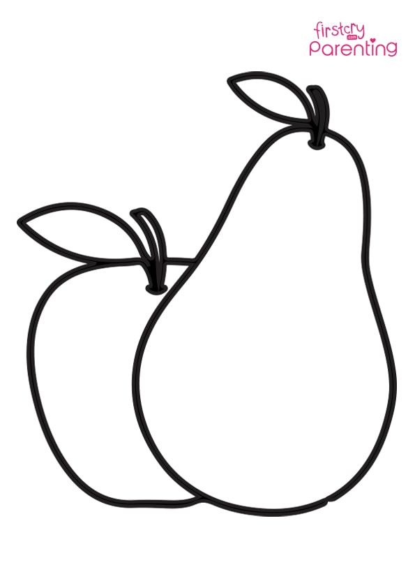 Pear and apple coloring page for kids