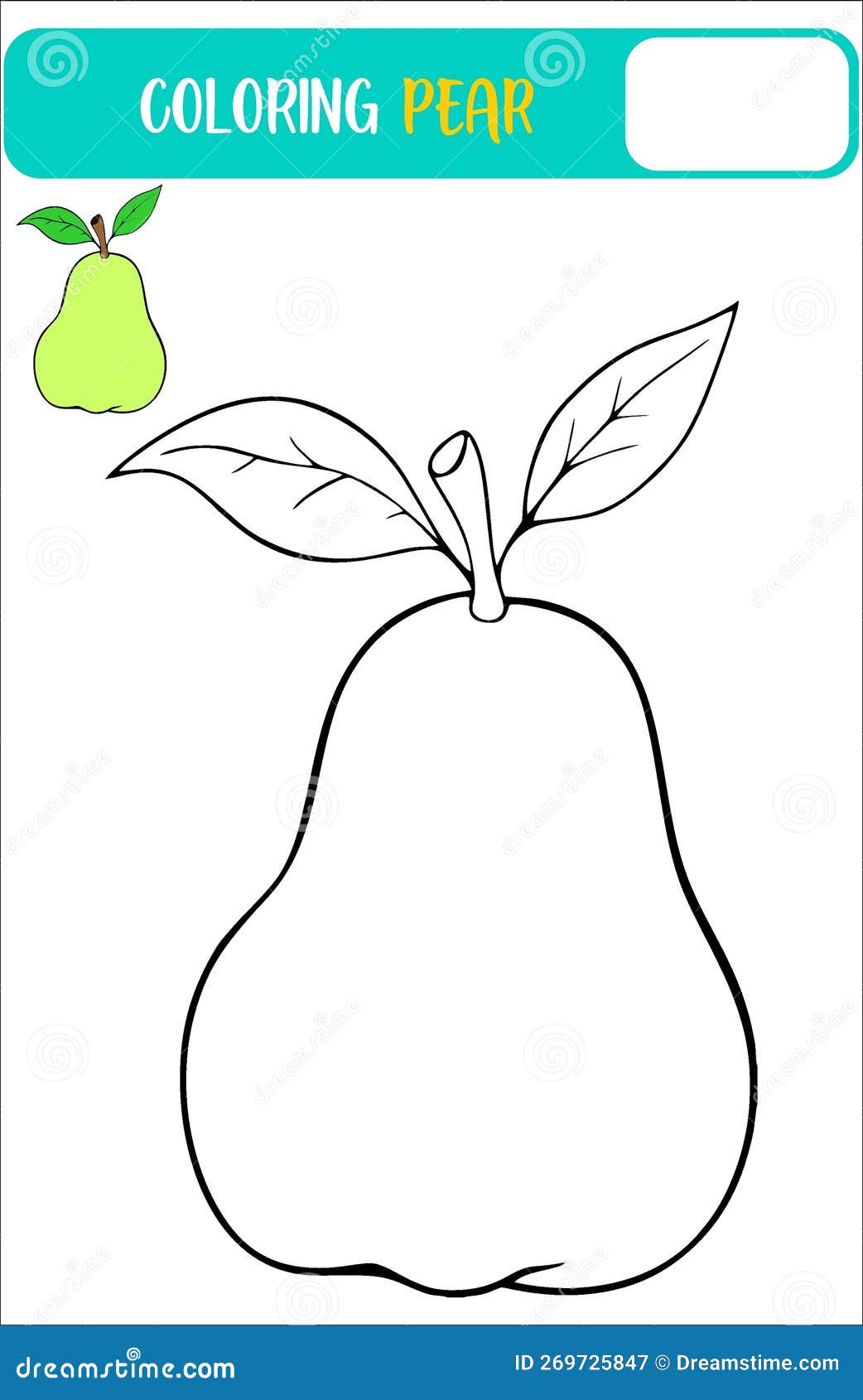Coloring page pear fruit stock vector illustration of fruit