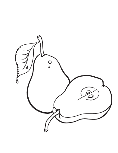 Free pear coloring page