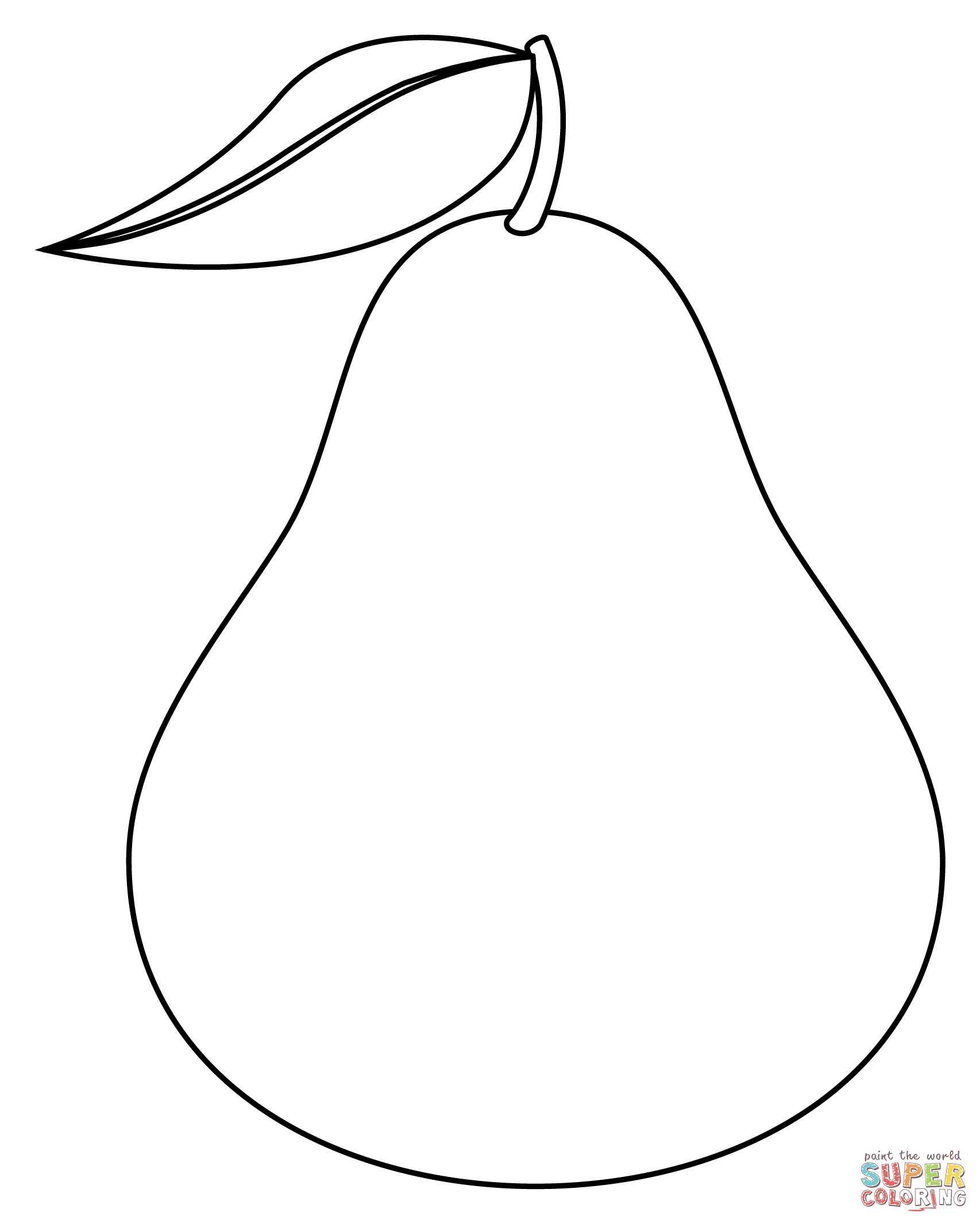 Pear coloring page free printable coloring pages