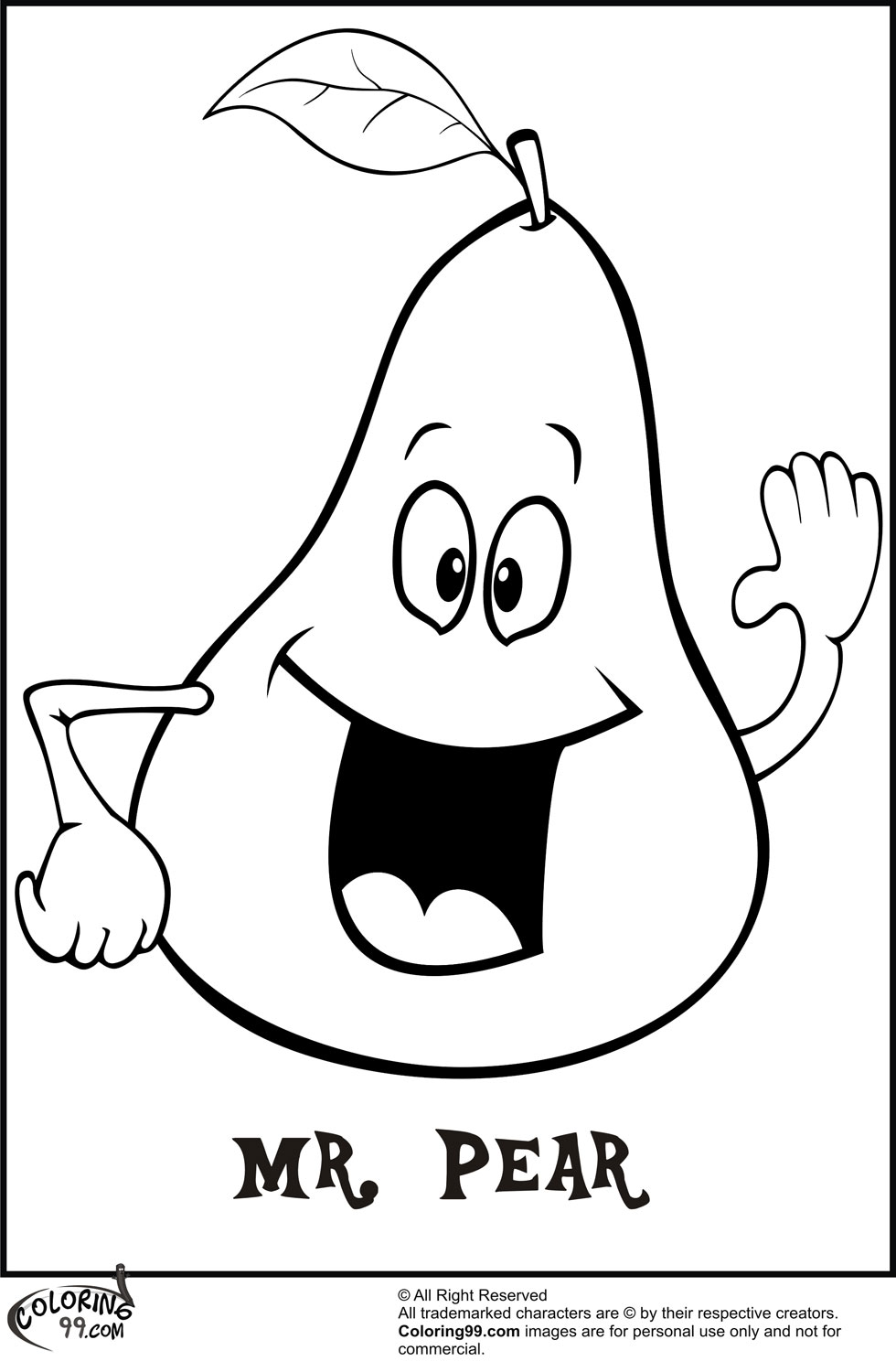 Pears coloring pages team colors