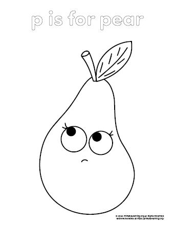 Pear coloring page