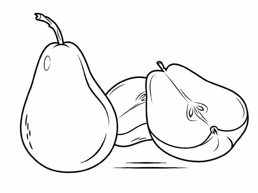 Painting of a pear coloring page