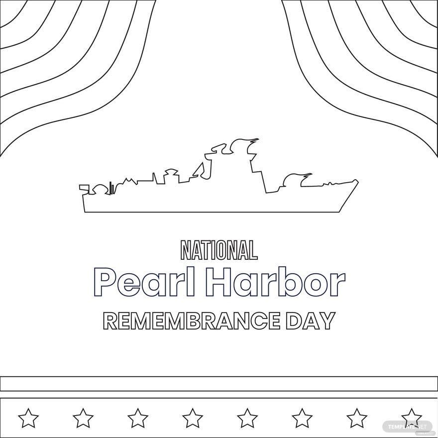 Free national pearl harbor remembrance day drawing vector