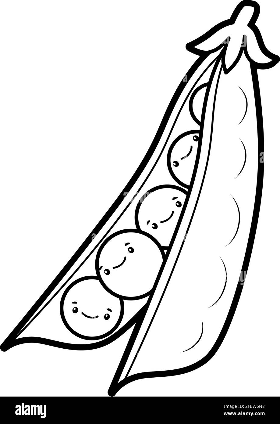 Coloring book or page for kids peas black and white vector illustration stock vector image art
