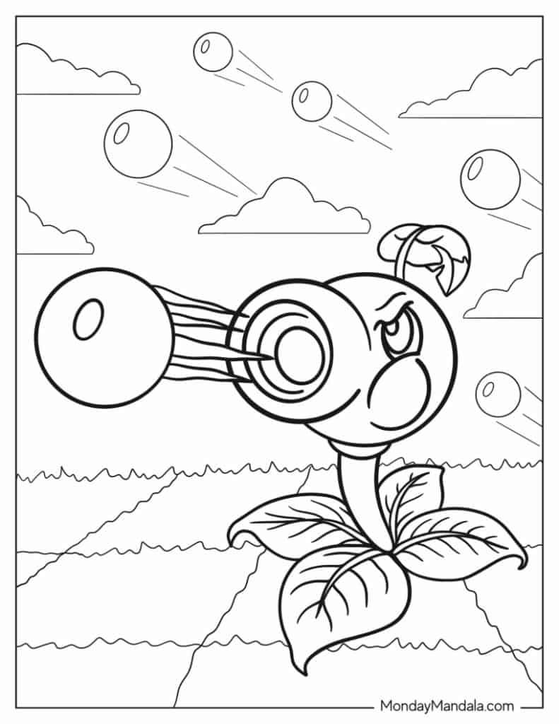 Plant vs zombies coloring pages free pdf printables