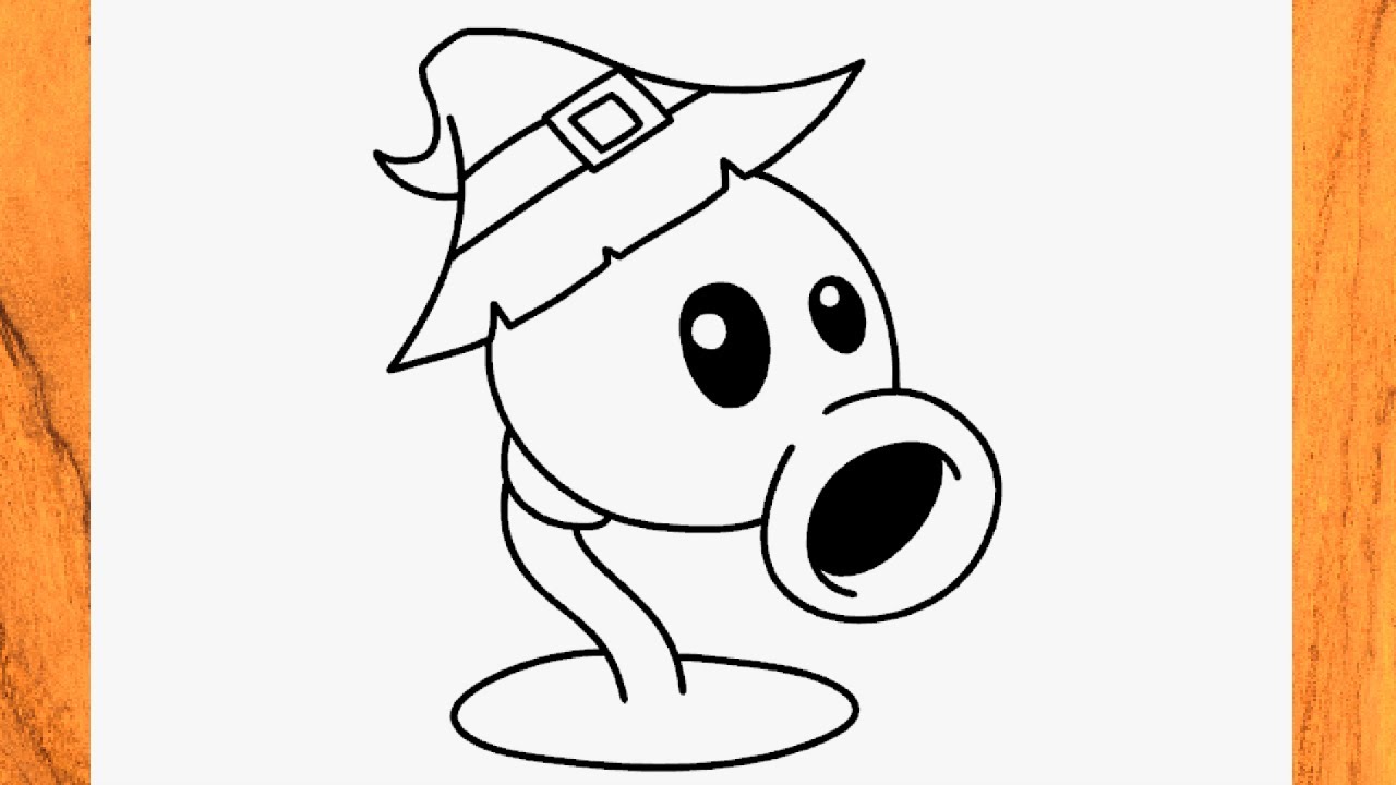 How to draw shadow peashooter halloween plants vs zombies pvz