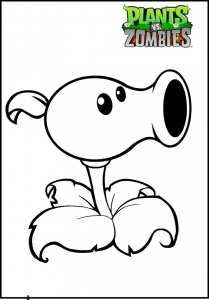 Plants vs zombie coloring pages for kids