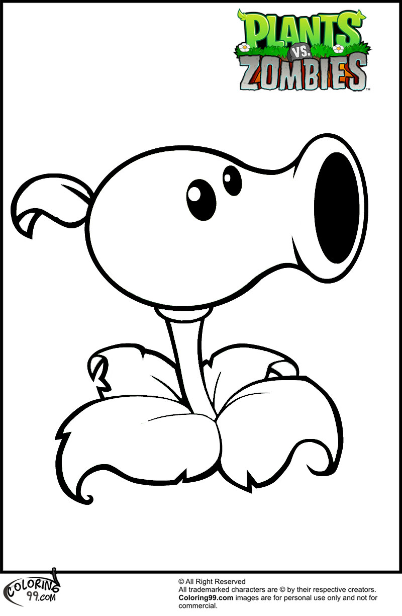 Plants vs zombies coloring pages team colors