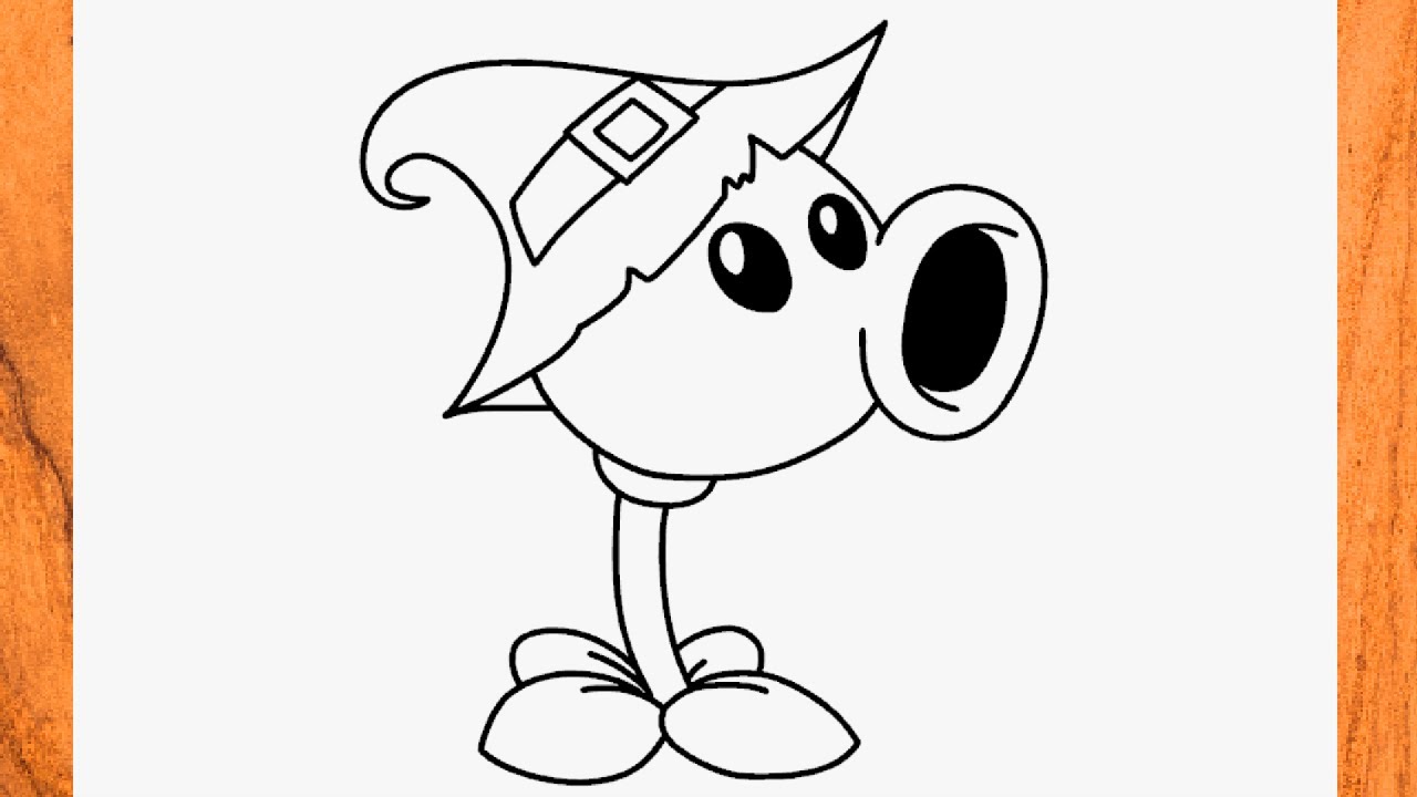 How to draw peashooter halloween plants vs zobies pvz