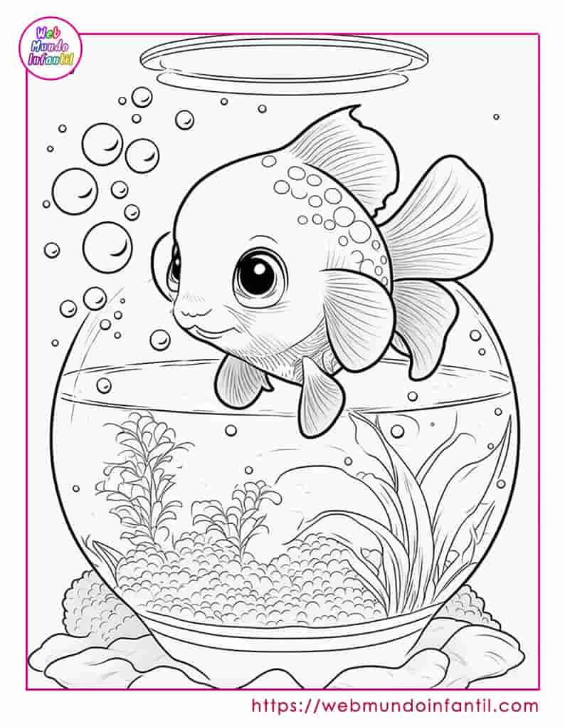 Dibujos para colorear de peces e imprimir en pdf