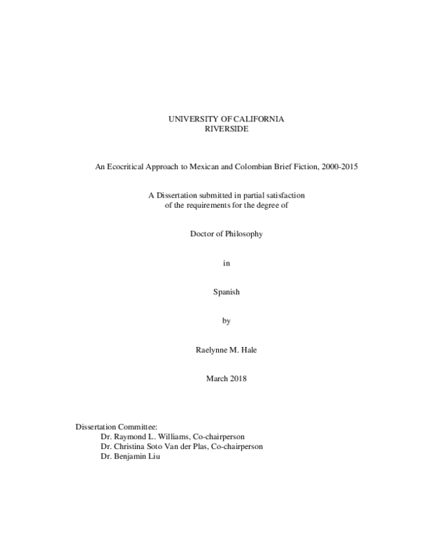 Pdf an ecocritical approach to mexican and colombian brief fiction