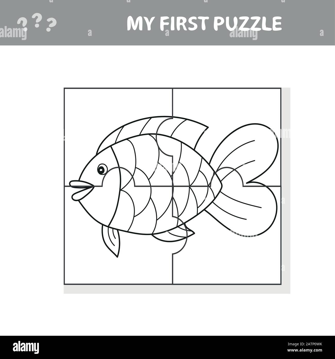 Pque en tilo de dibujos animados juego de educaciãn para el darrollo de niãos precolar cortar part de la imagen