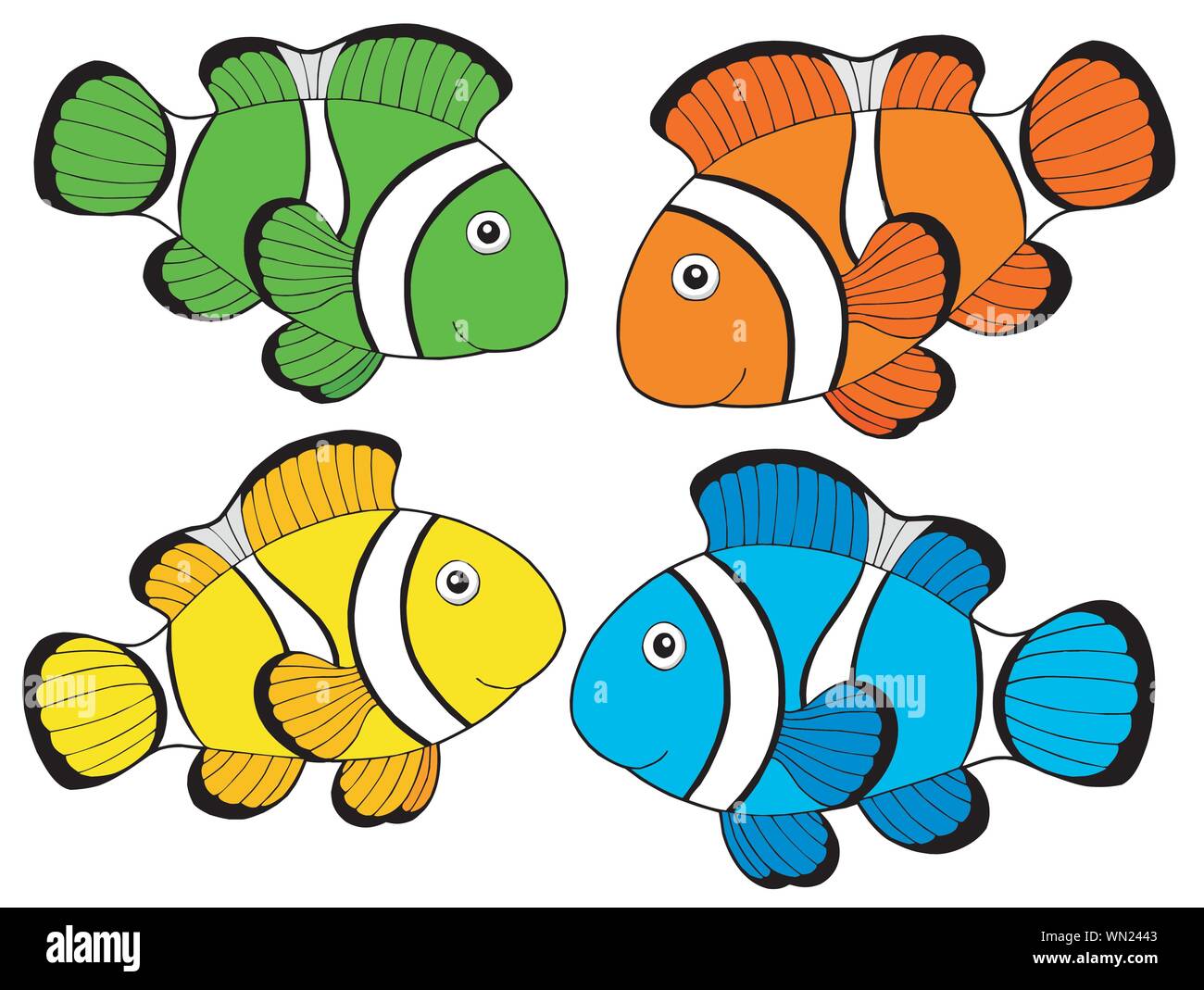 Clownfish design cut out stock images pictures