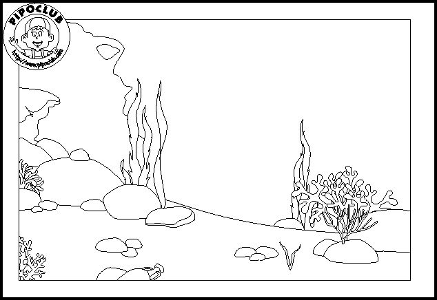 Colorea recorta y pega mar para colorear fondo de mar fondo del mar dibujo