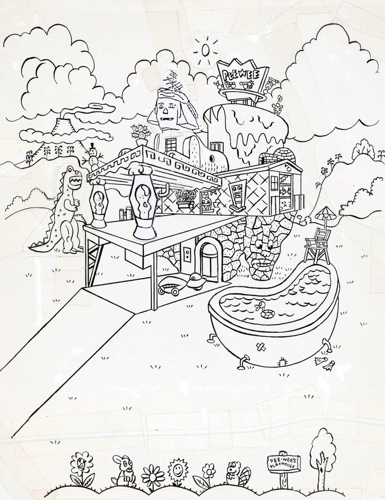 The bristol board â pee wees playhouse concept drawing by gary