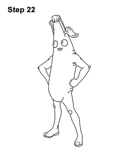 How to draw peely fortnite with step