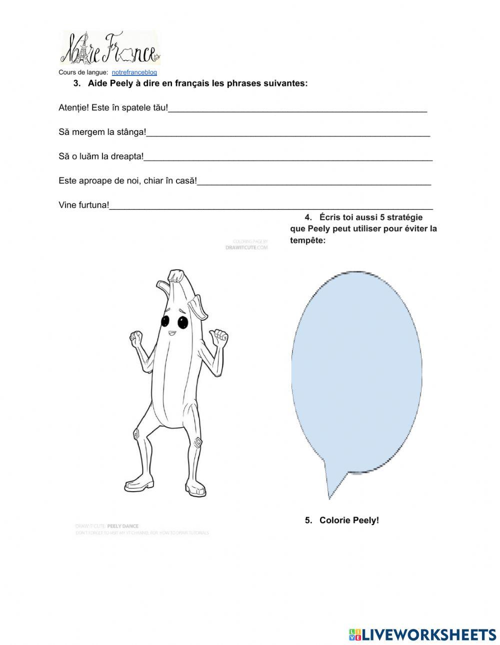 Peely online exercise for live worksheets