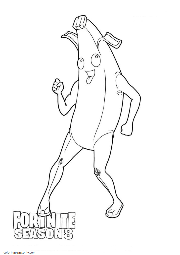 Peely fortnite coloring page