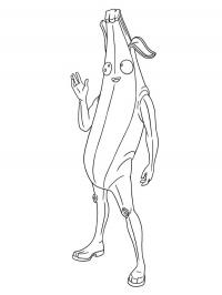 Peely skin fortnite coloring page