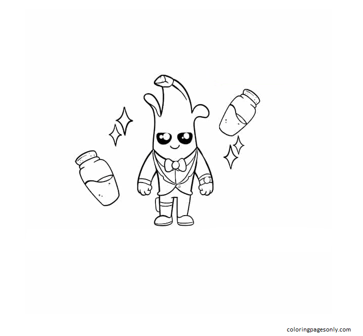 Peely skin fortnite coloring page