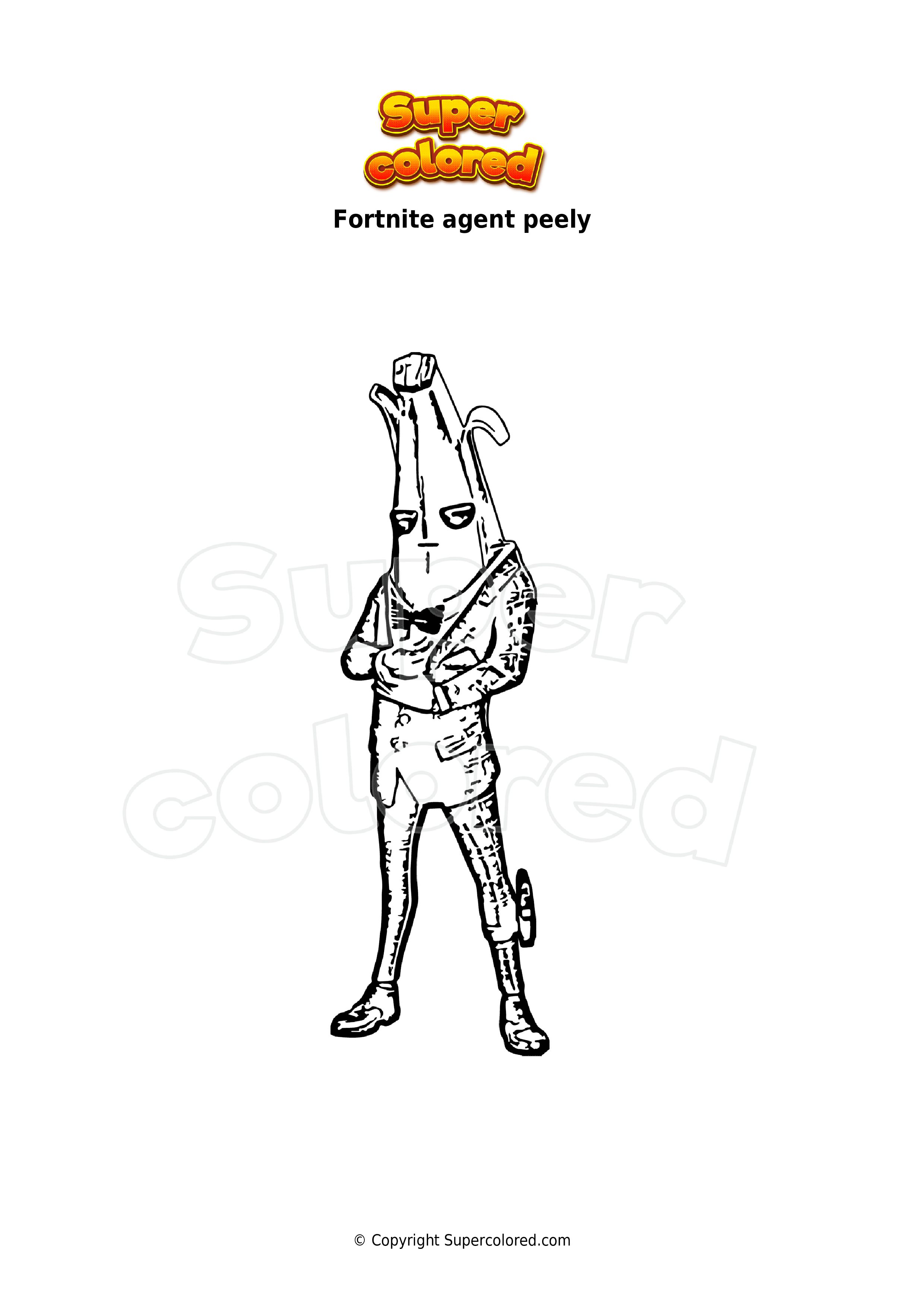 Coloring page fortnite agent peely