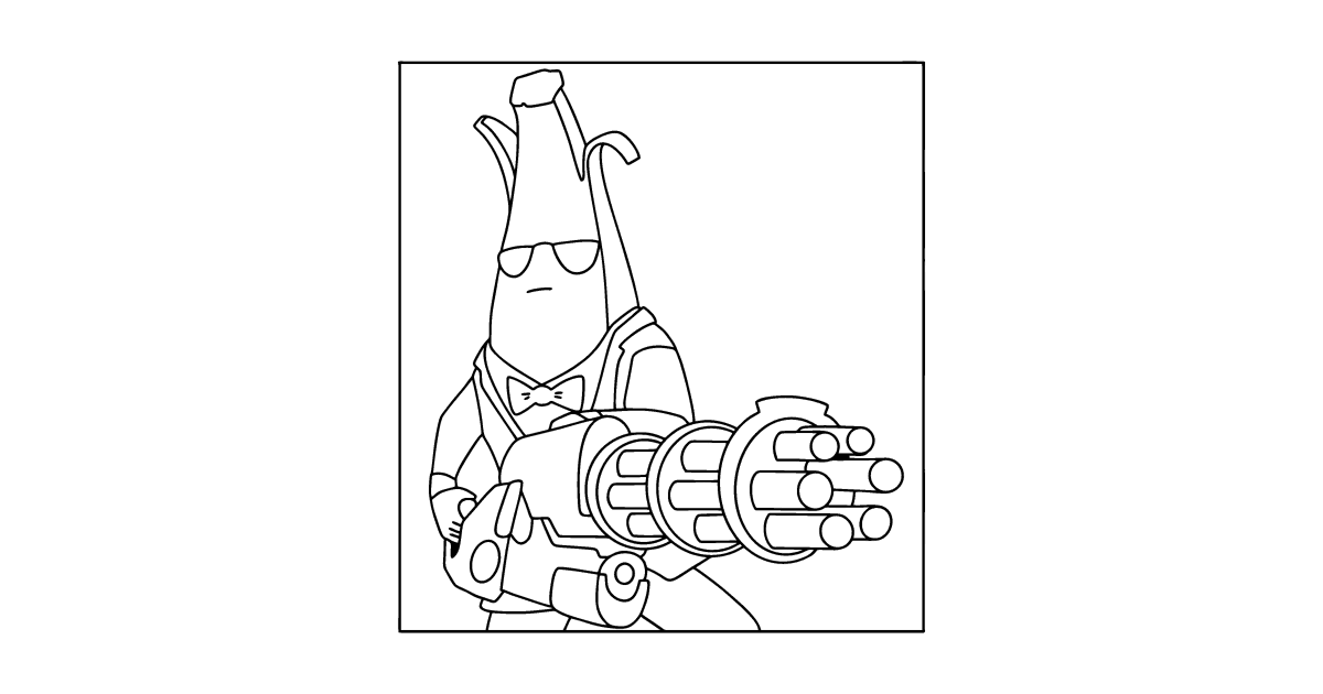 Fortnite agent peely coloring page â online and print for free