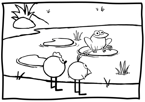 Frog on a lily pad coloring pages parents peep