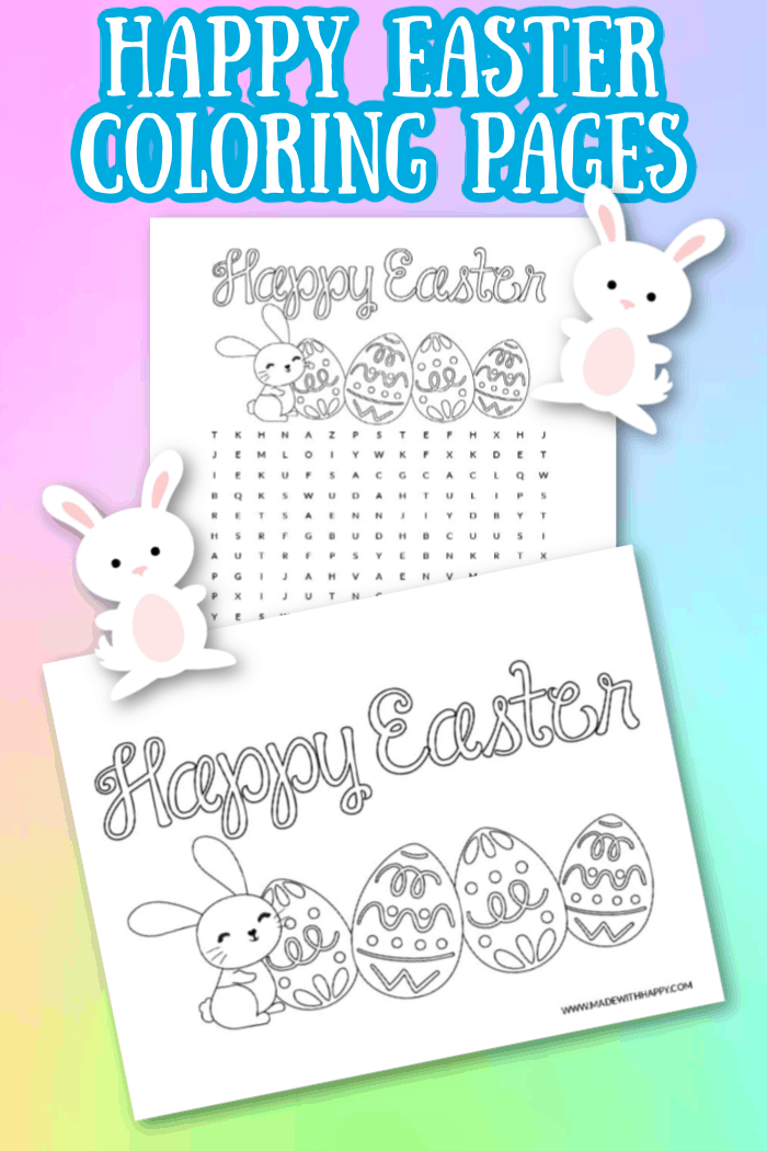 Free printable happy easter coloring pages