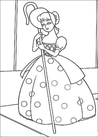 A doll bo peep coloring page free printable coloring pages