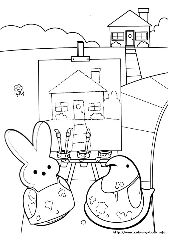 Marshmallow peeps coloring picture