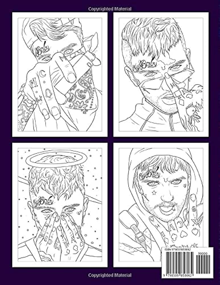 Lil peep coloring book a relaxing book for anyone loves lil peep and coloring to color and have fun steffens hilda books