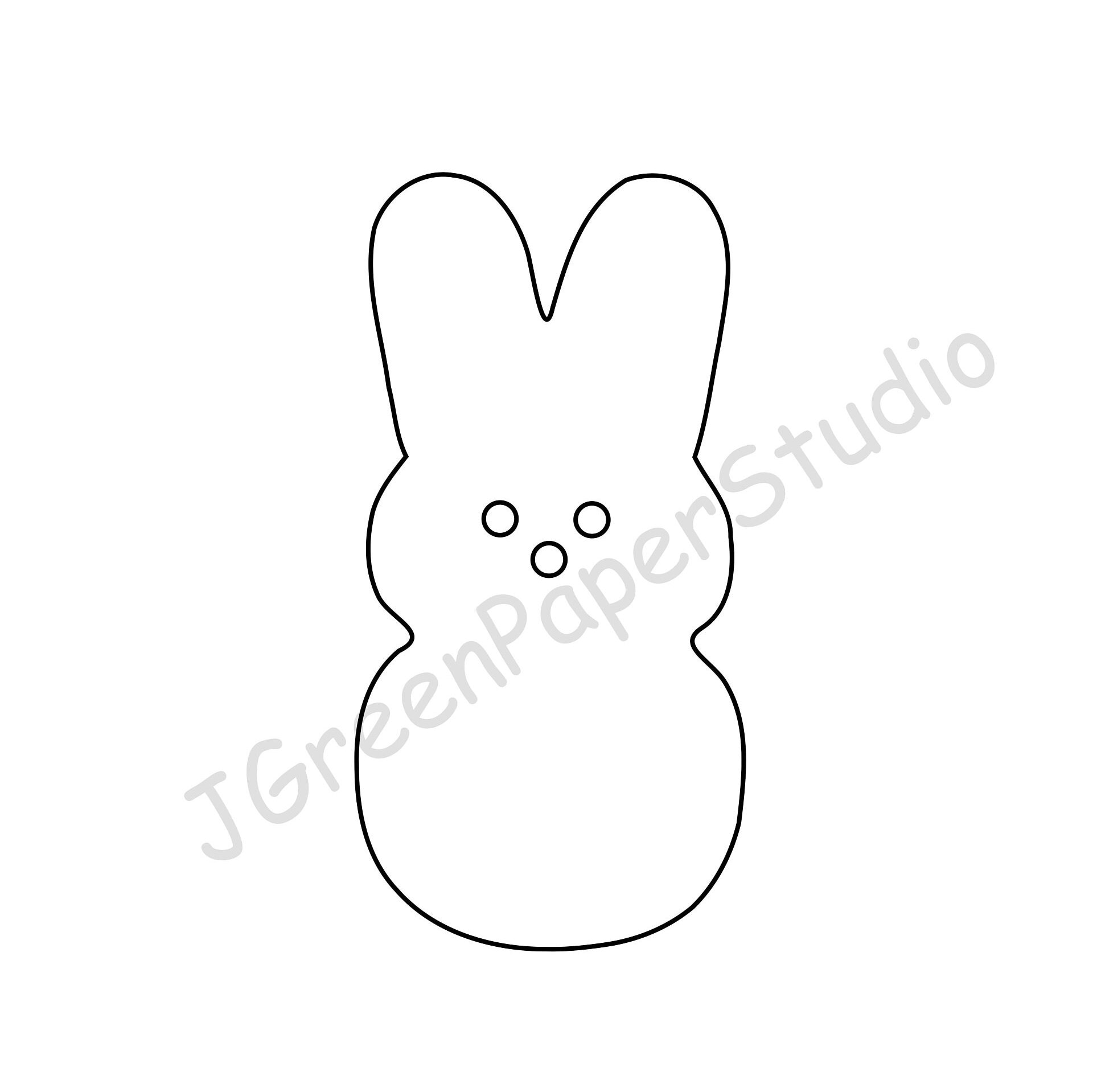 Printable rabbit peeps template