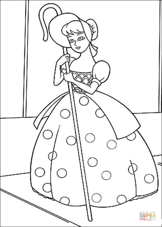 A doll bo peep coloring page free printable coloring pages