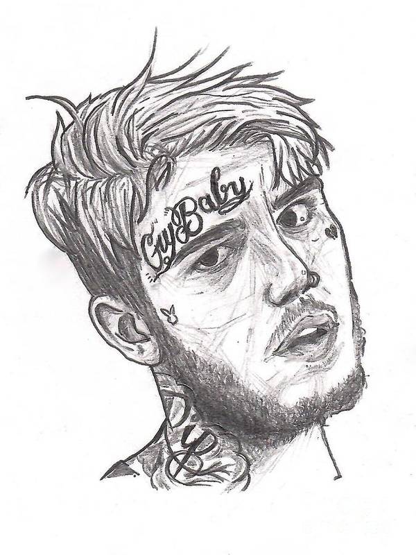 Lil peep drawing art print by gavin pierce