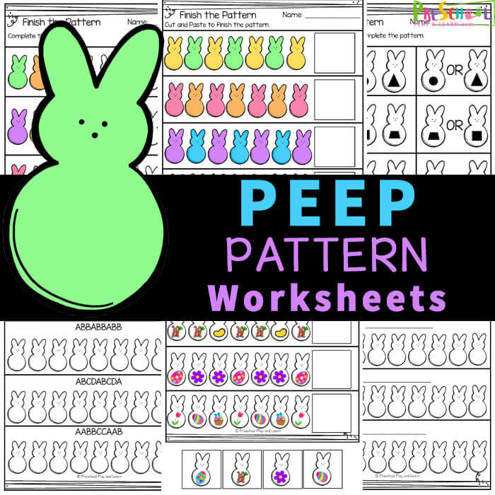 Ð free printable peep easter pattern worksheets preschool