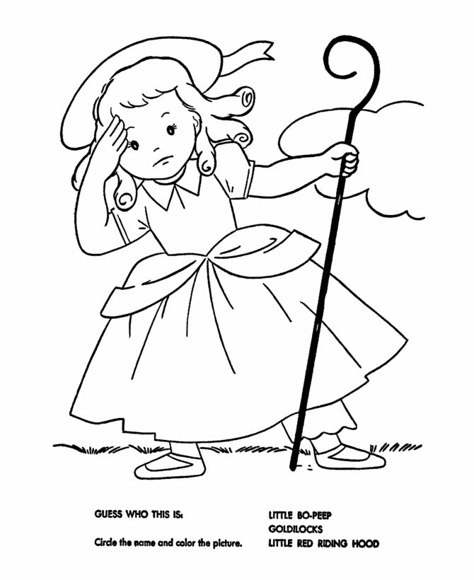 Bo peep coloring pages