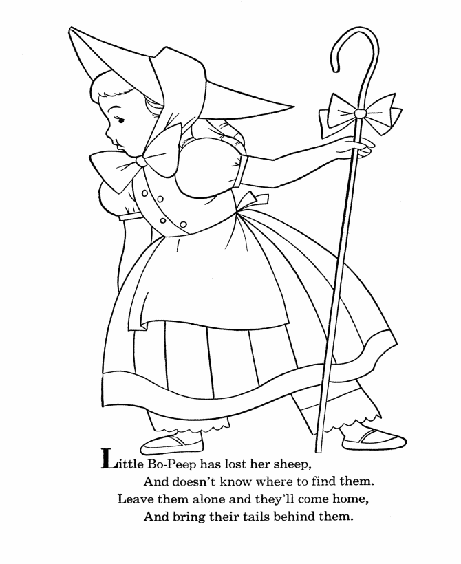 Bo peep coloring pages