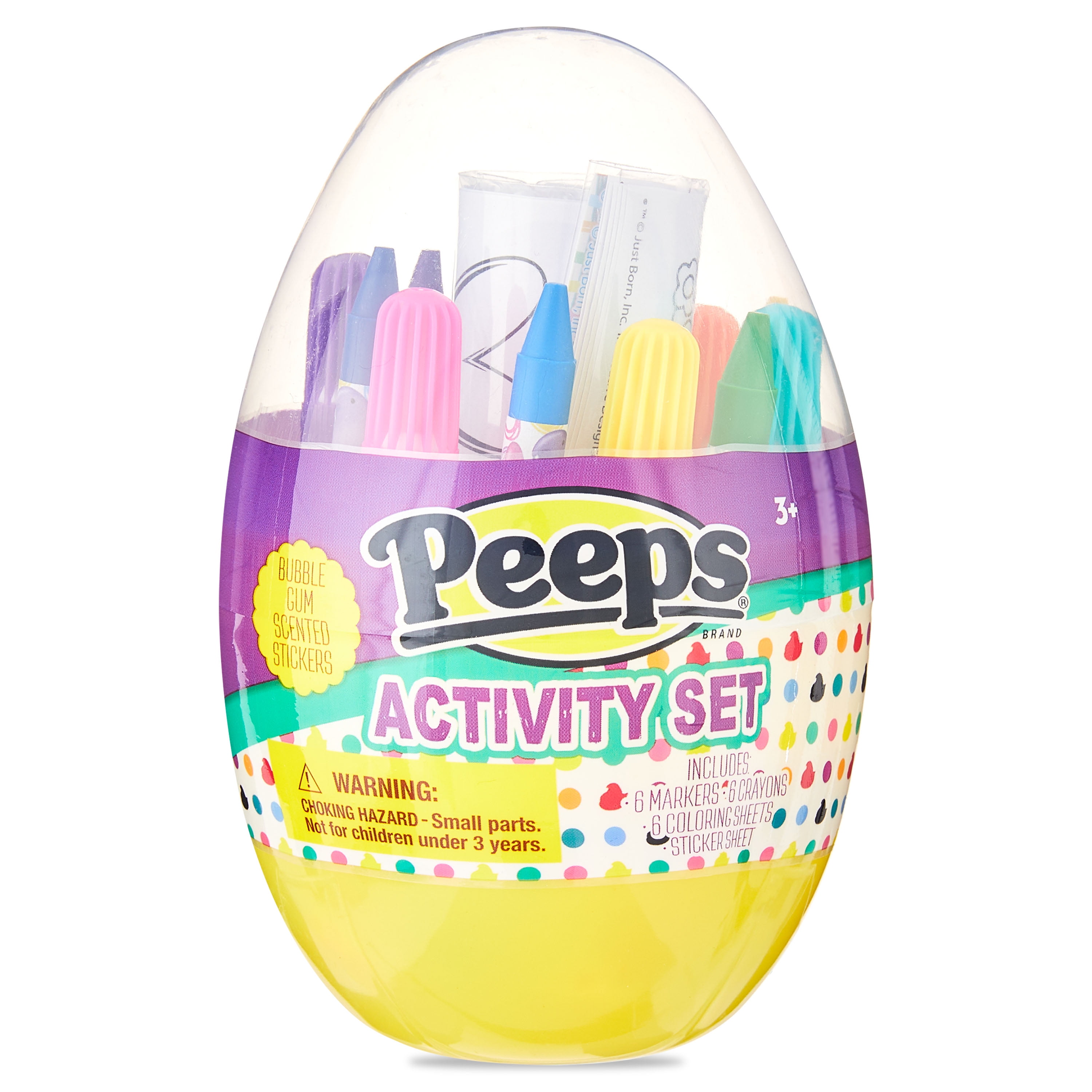 Peeps easter egg activity set includes coloring pages stickers markers crayons