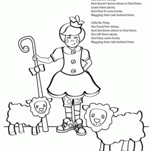 Little bo peep coloring pages printable for free download