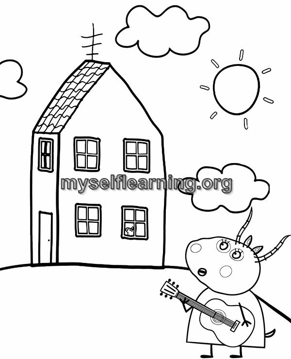 Peepa cartoons coloring sheet instant download