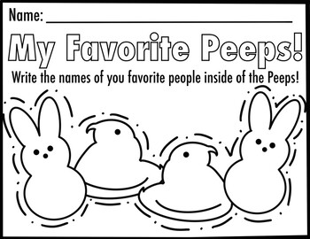 My favorite peeps coloring page by pocketful of pencils tpt