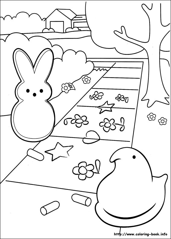 Marshmallow peeps coloring picture